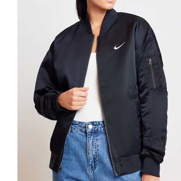 Nike Women's Black Reversible Varsity Bomber Jacket Small - Picture 8 of 12